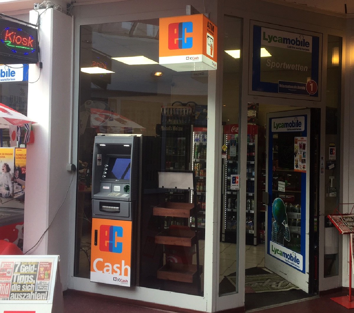 Geldautomat an einem Shop – Installationsbeispiel 6