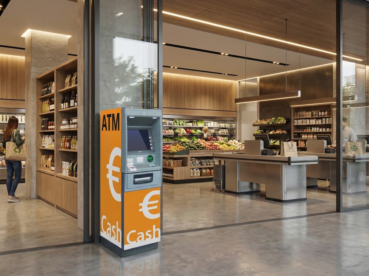IC Cash Geldautomat in einem Einzelhandelsgeschäft