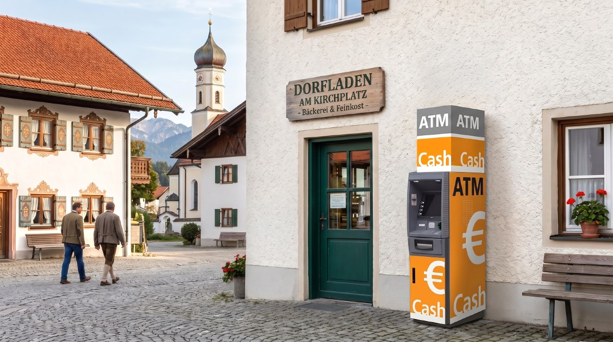 IC Cash Geldautomat in einer Gemeinde